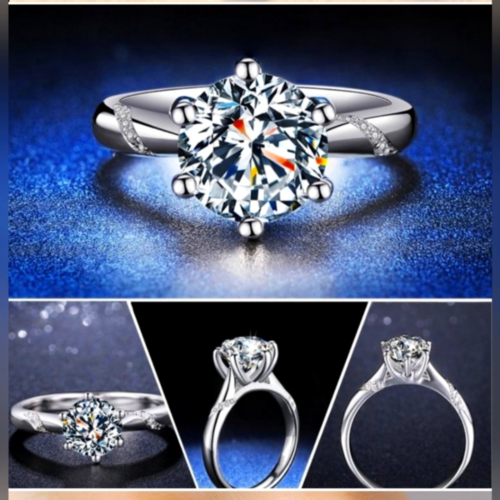 HUGE SALE EFFY INSPIRED Wedding CZ Band & 1.5KT Engagement Diamond Ring 7